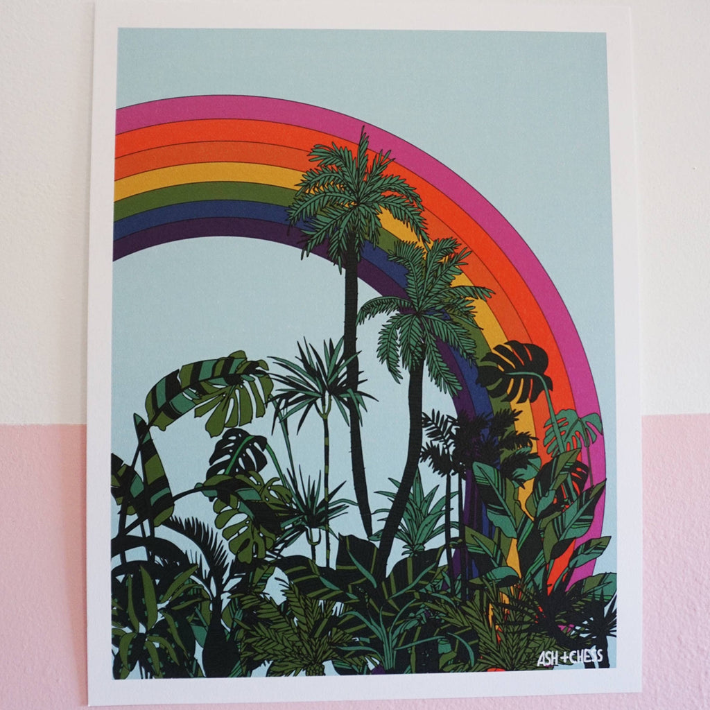 11" x 14" Rainbow Palms Art Print