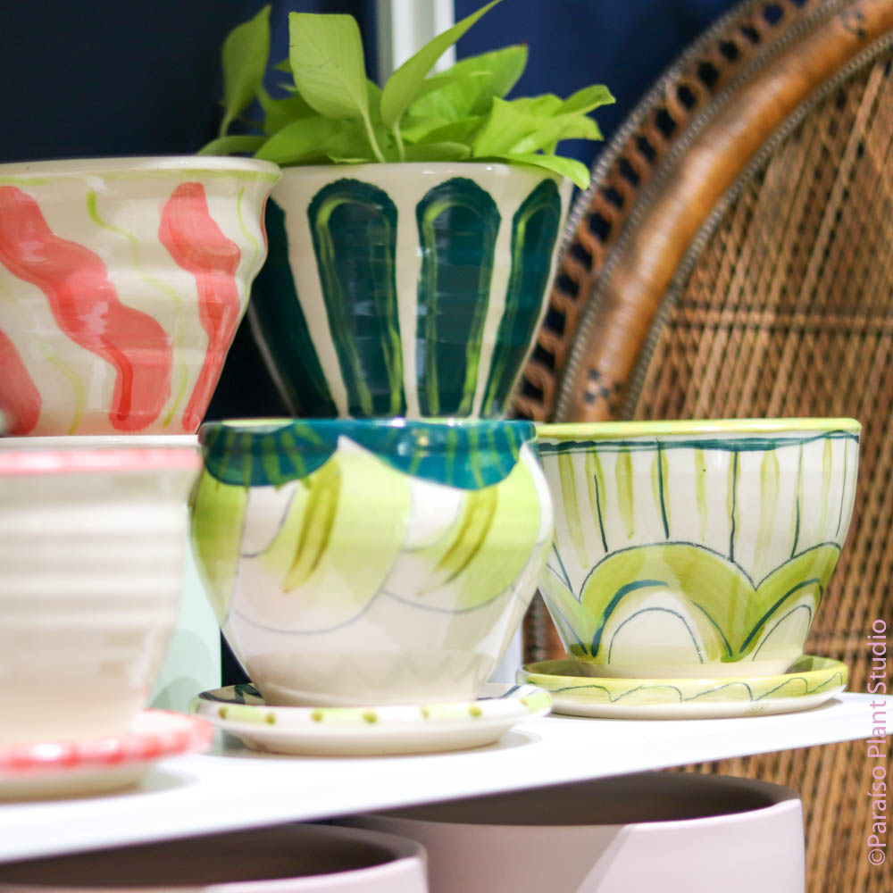 Colorful Hand-made pots by Ceramic Artists
