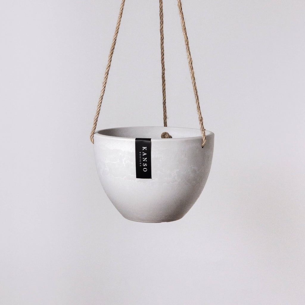 8in Hanging Planter - Black Stone Recycled Plastic