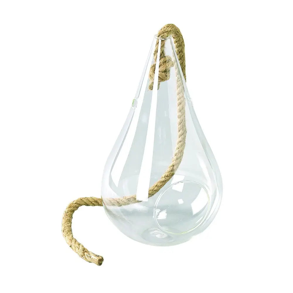 rope glass hanging planter Rope Hanging Glass Drop Vase – Paraíso Plant Studio