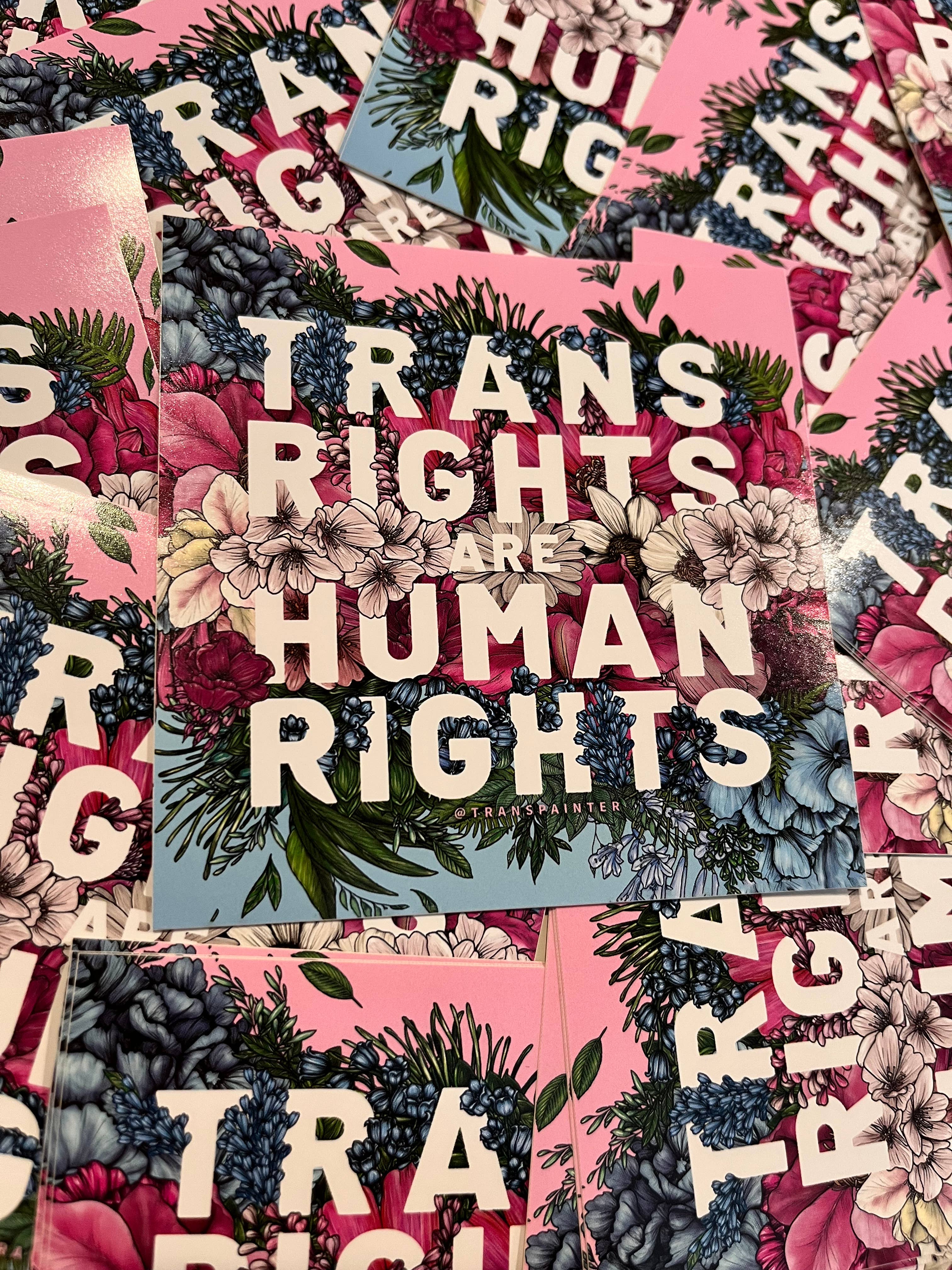 Trans Rights Sticker Trans Rights Are Human Rights Stickers – Paraíso Plant Studio