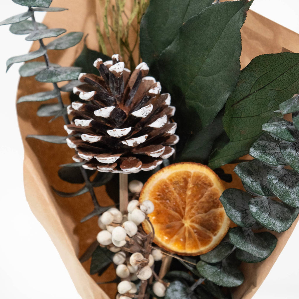 Petite Winter 12" Bouquet: Orange Slice & Baby Eucalyptus