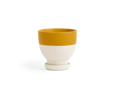 Gemstone 5in Pedestal Pot & Saucer