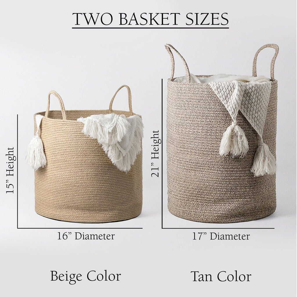 Hand-woven Jute Basket- Light Tan