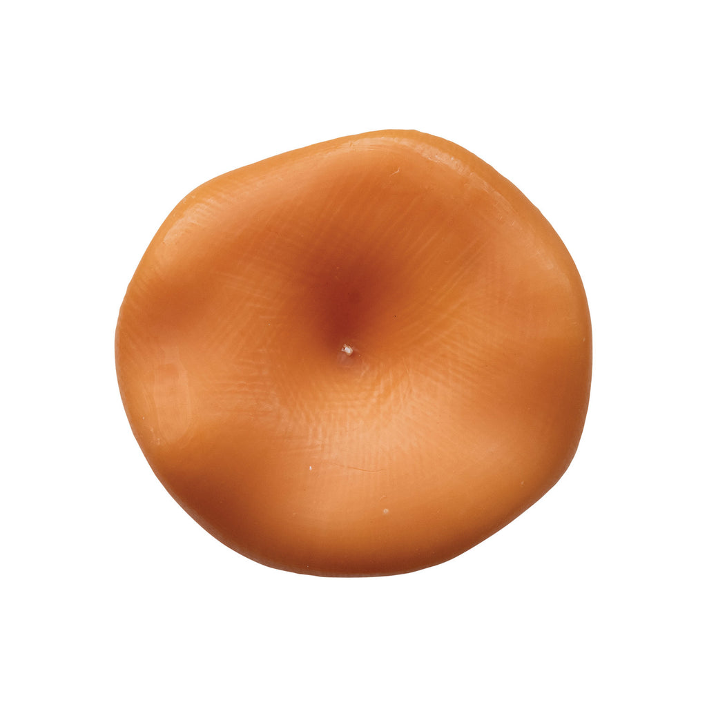 top view with wick of Mushroom Candle - Unscented  in Orange Spice color