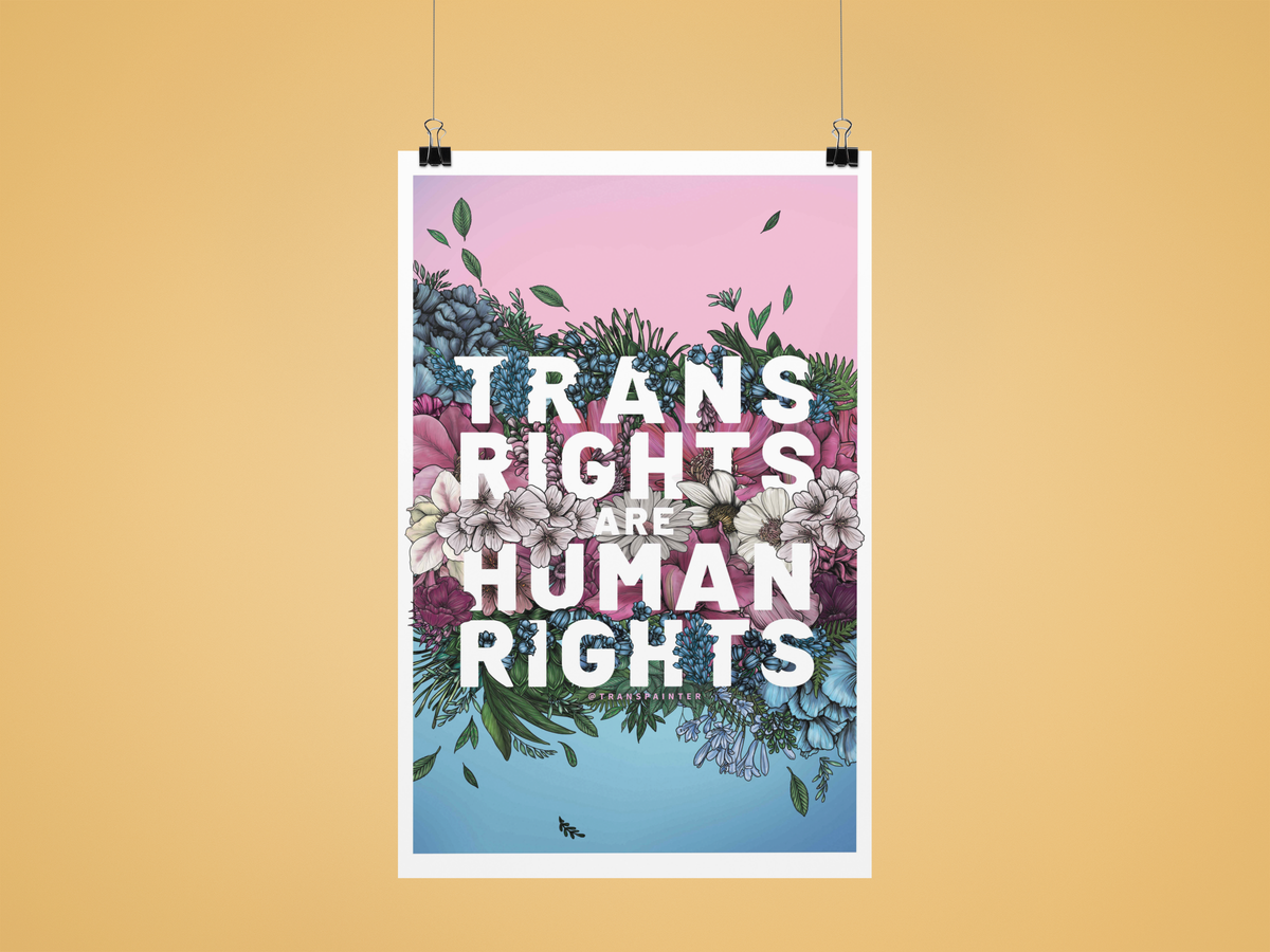 Trans Rights Are Human Rights Poster | Trans Rights Print – Paraíso ...