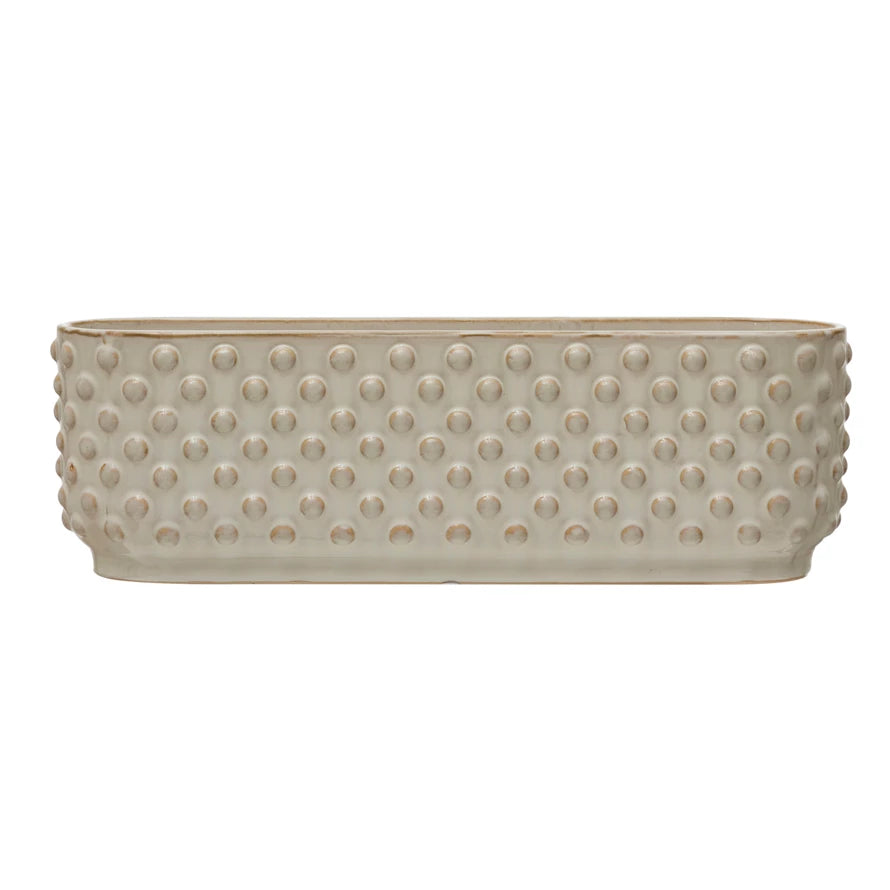 Hobnail Window Planter in white 