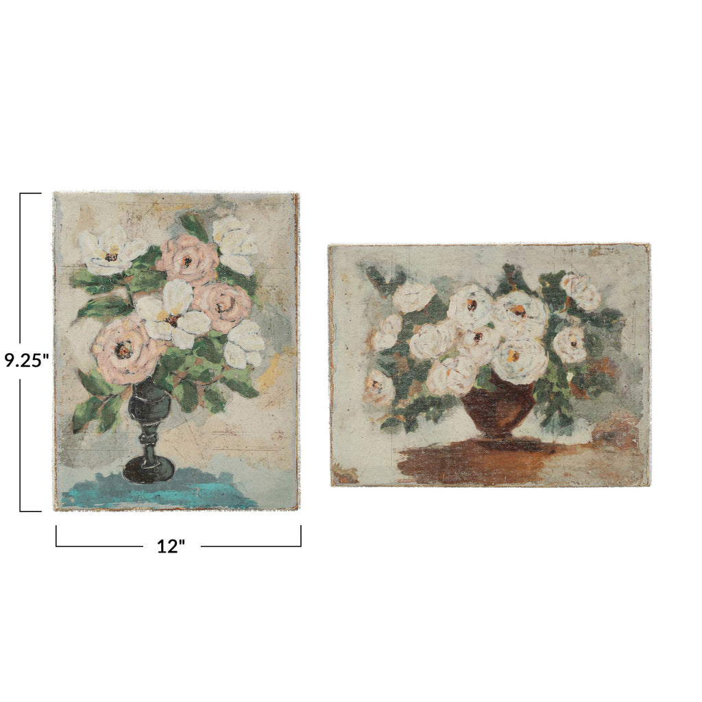 Canvas Wall Décor w/ Flowers in Vase