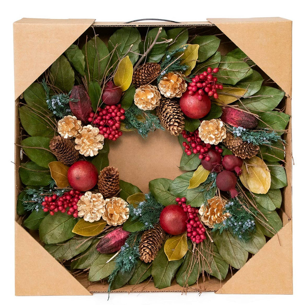 Golden Pinecone & Pomegranate Wreath