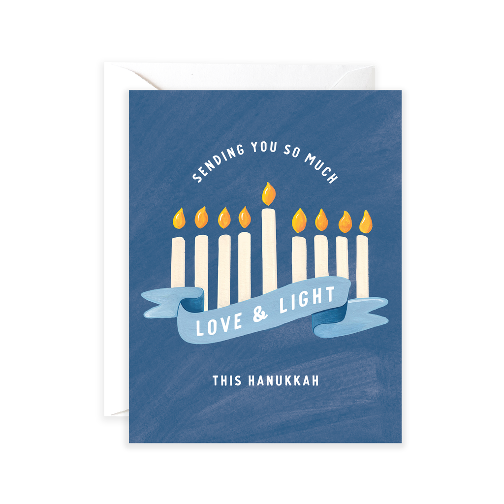 Love and Light Hanukkah Banner Greeting Card