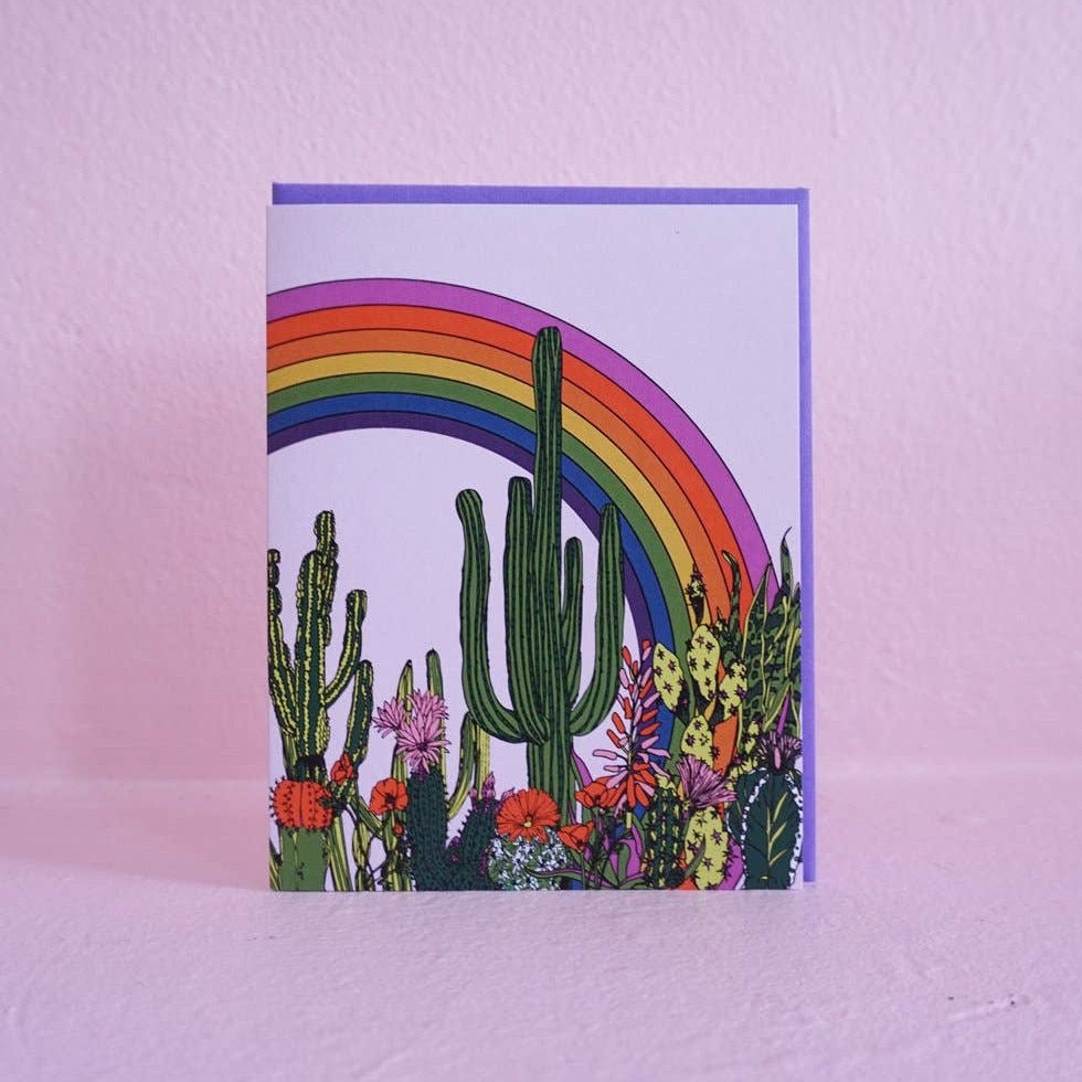Rainbow Cactus Card