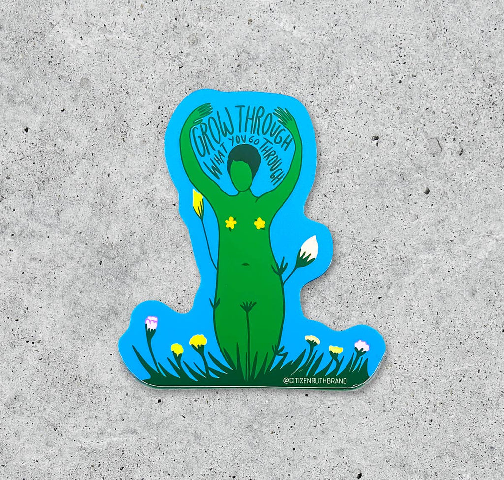 Grow through sticker