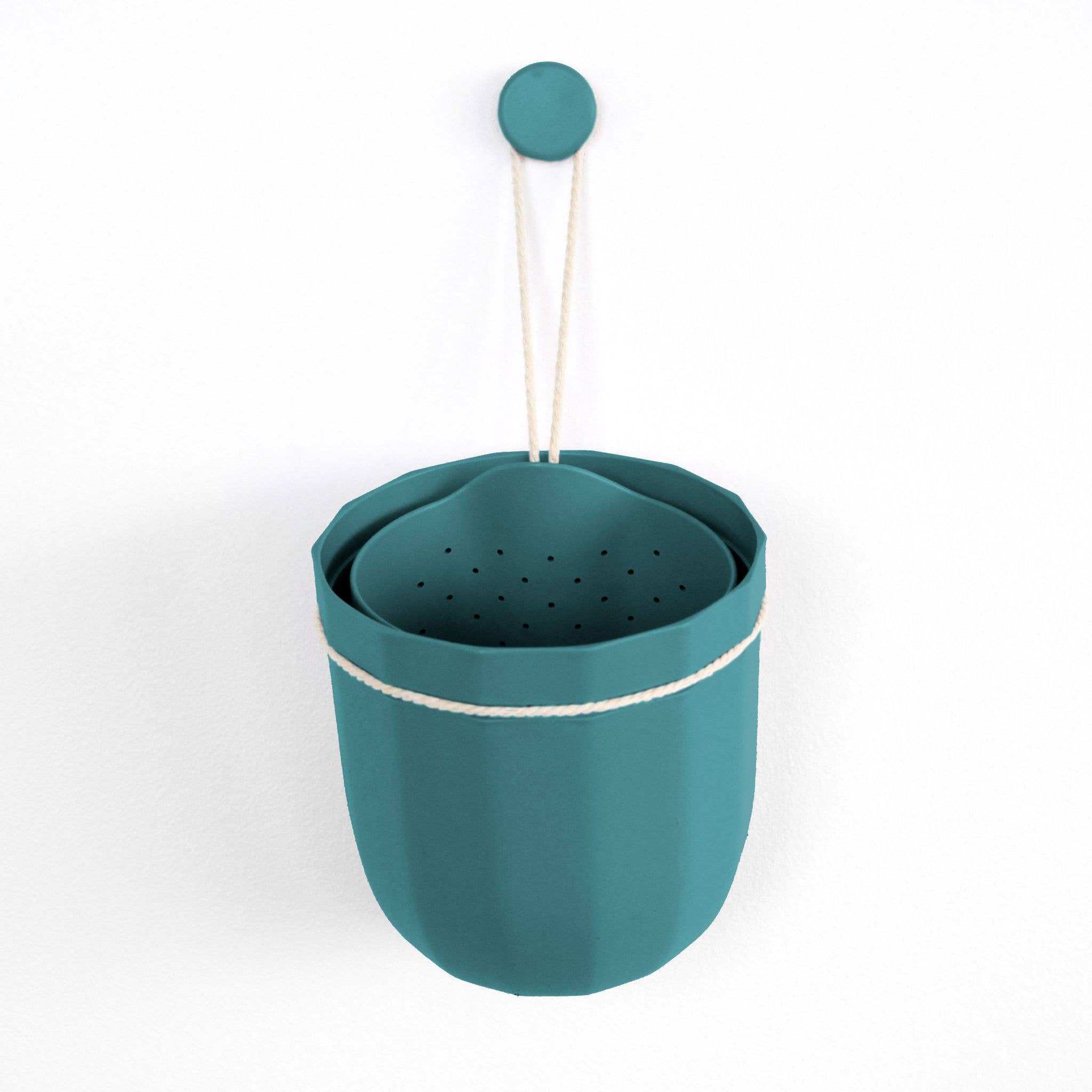 turquoise hanging planter Loop Hanging Planter in Teal – Paraíso Plant Studio