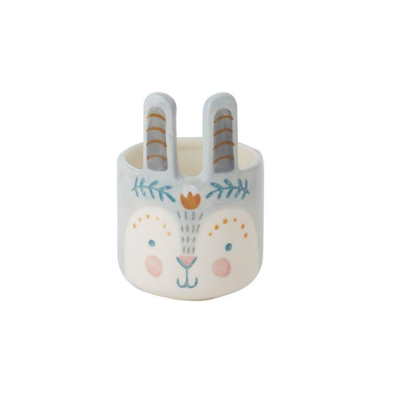 Small Frolic Bunny Pot in blue 