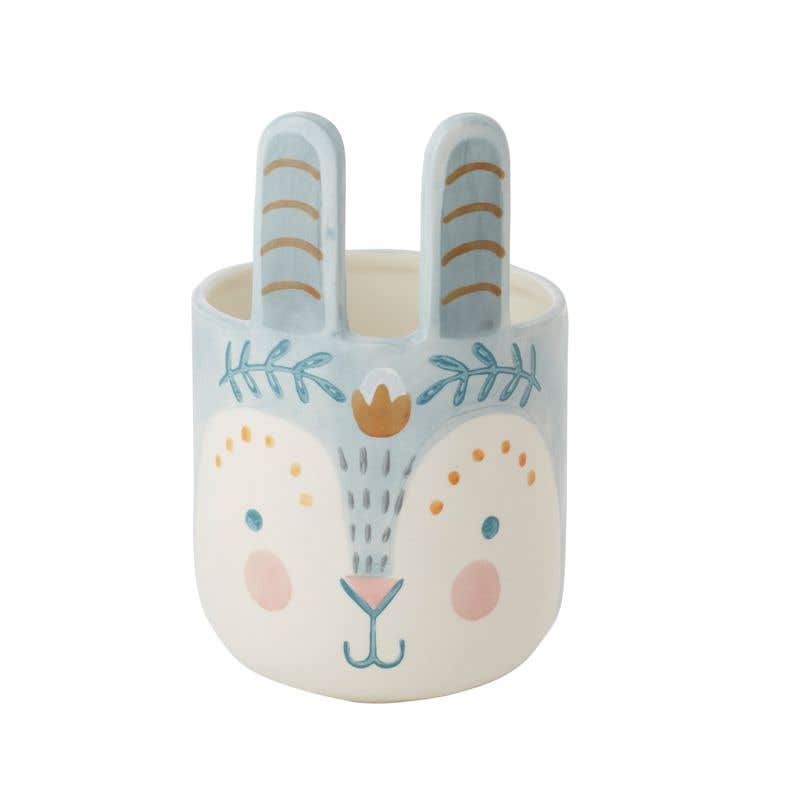 Large Frolic Bunny Pot in blue