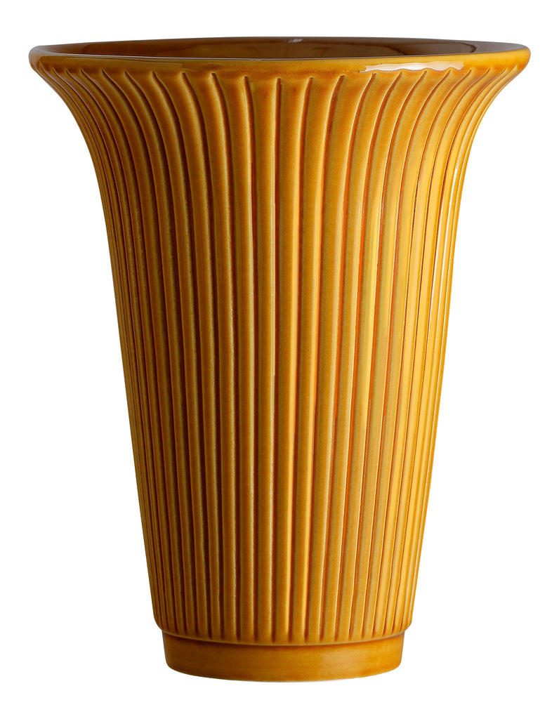 4.7in Amber Yellow Glazed Daisy Vase - Bergs Potter