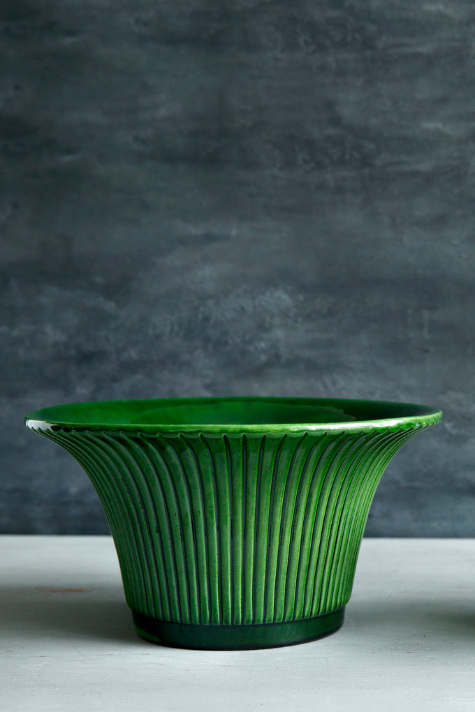 9-12in Green Emerald Glazed Daisy Pot - Bergs Potter