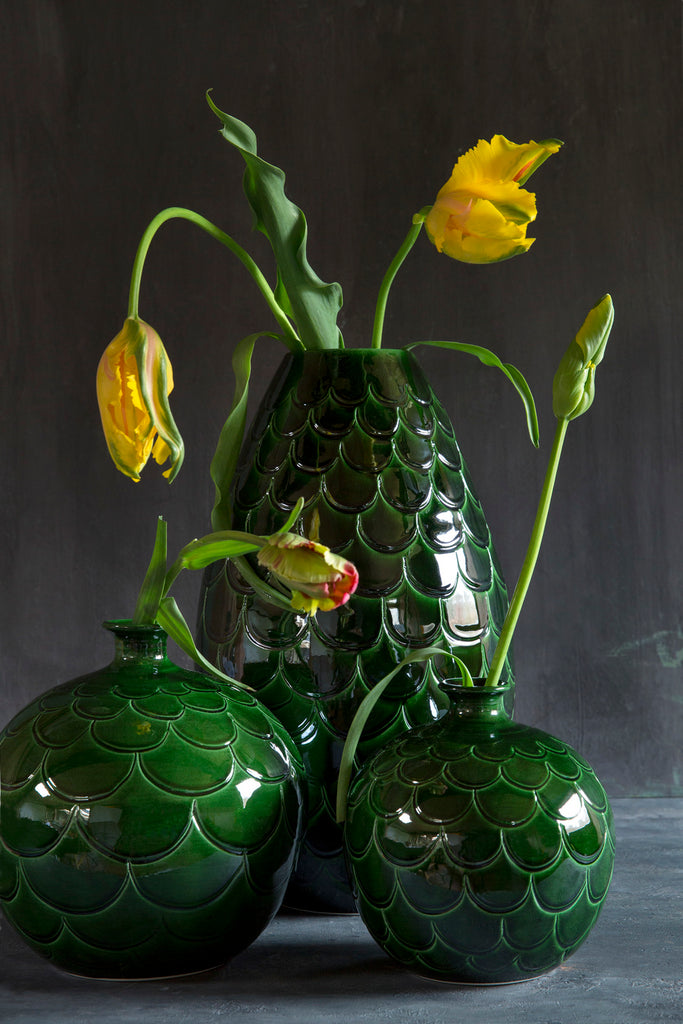 Green Emerald Glazed Misty Vase - Bergs Potter