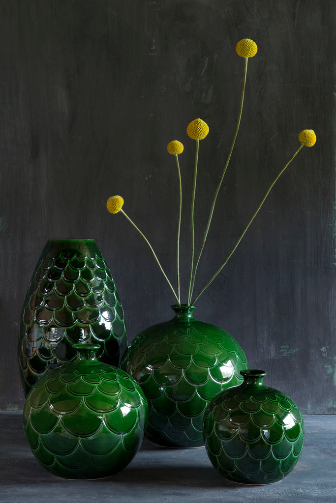 Green Emerald Glazed Misty Vase - Bergs Potter