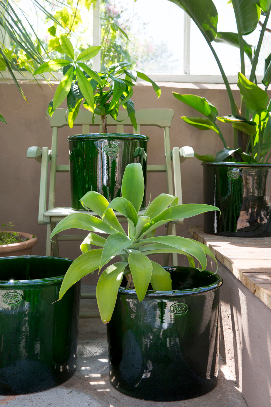 borralheira plant pots Modena Glazed Pots By Bergs Emerald / 40cm x H33cm (Opening 32cm)
