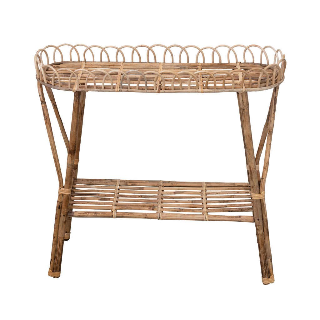 Woven Rattan Plant Stand