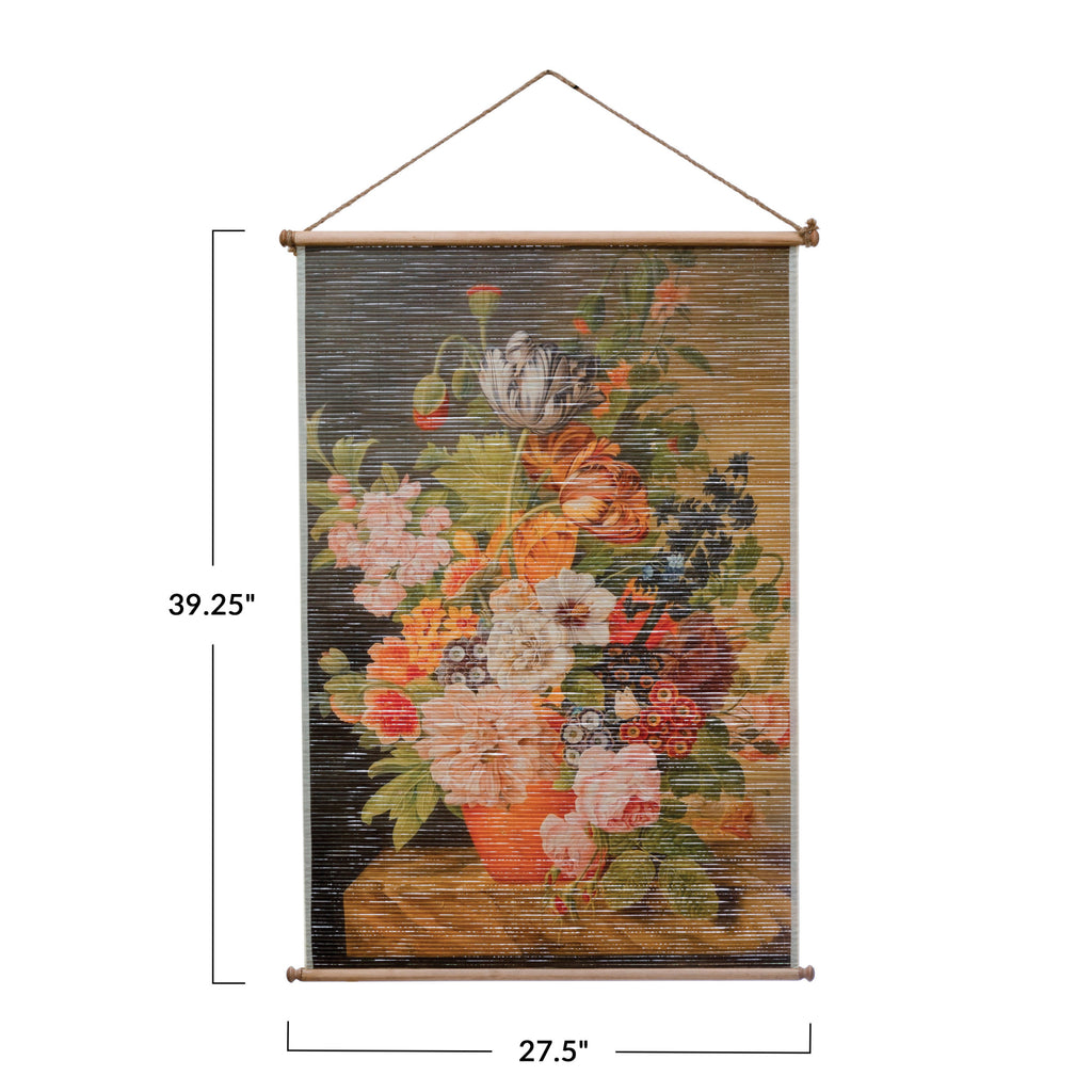 Bamboo Scroll Wall Decor - Florals