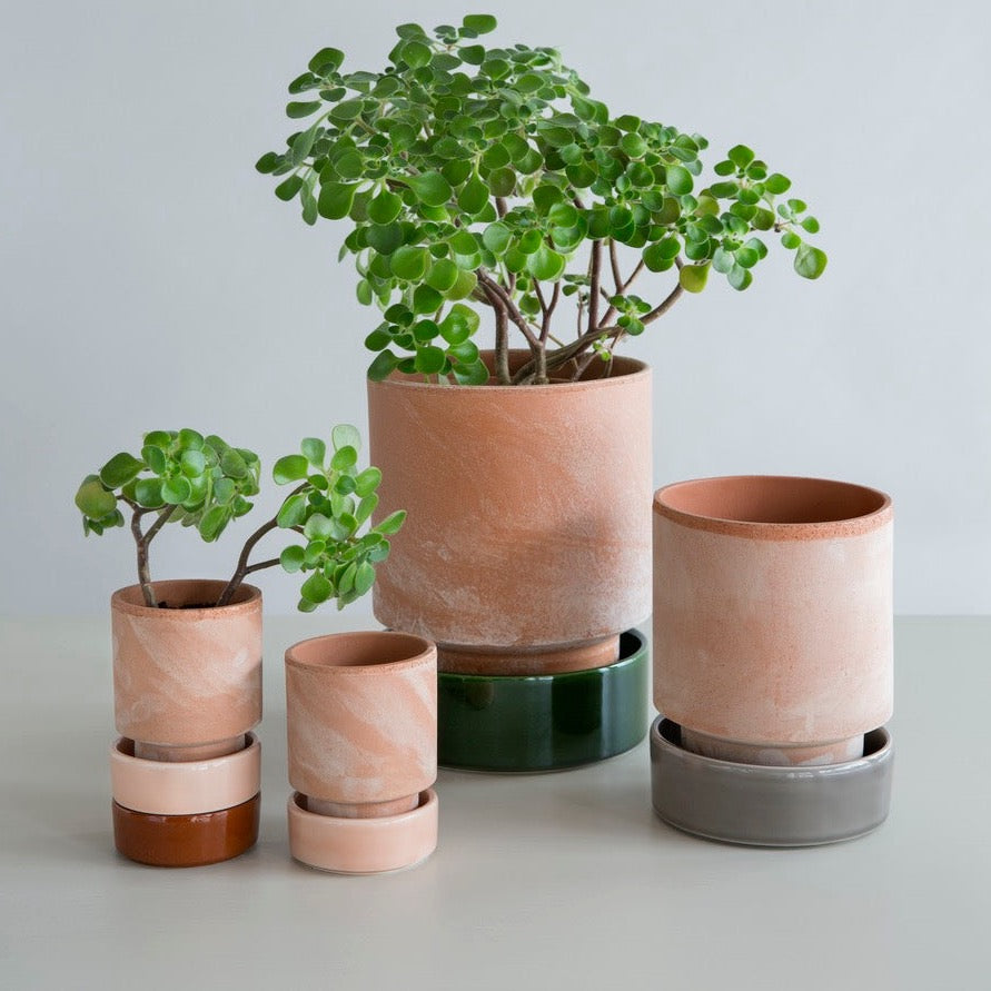 bergs plant pots Hoff Plant Pot Glazed D 18cm H 22cm / Pale Yellow
