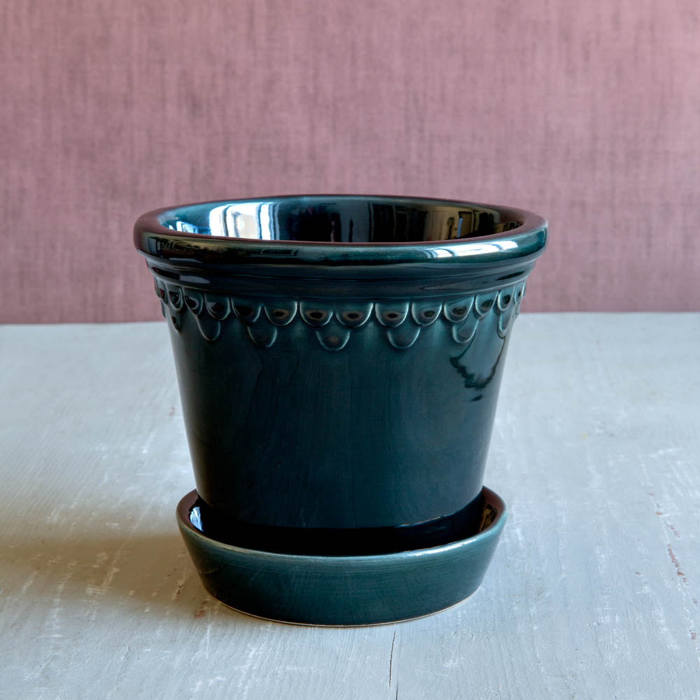 3in-10in Blue Glazed Castle Pot - Bergs Potter