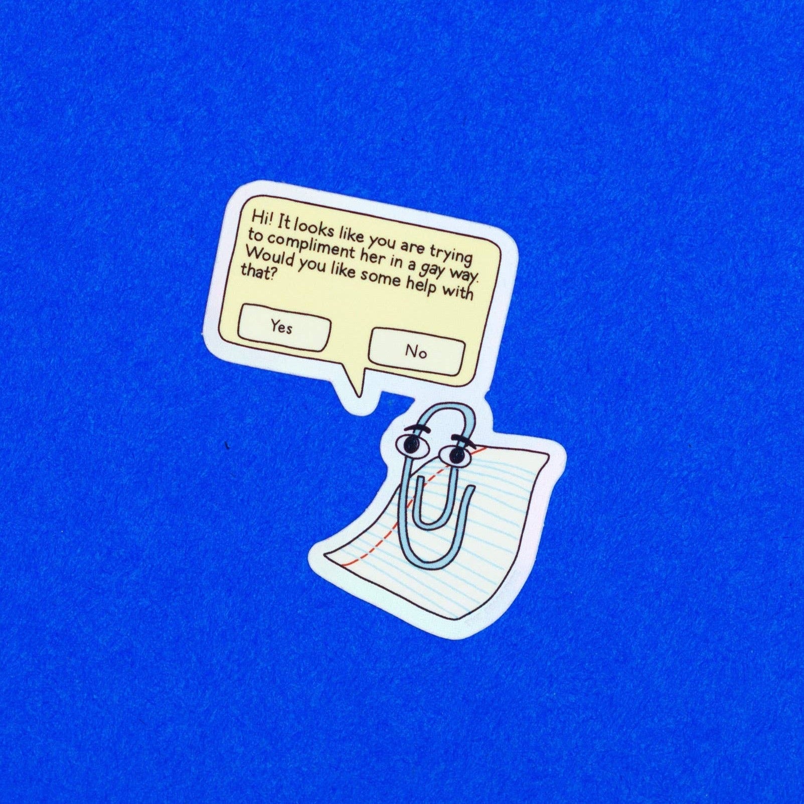 Clippy Fighting Sticker Gay Clippy Holographic Sticker – Paraíso Plant Studio