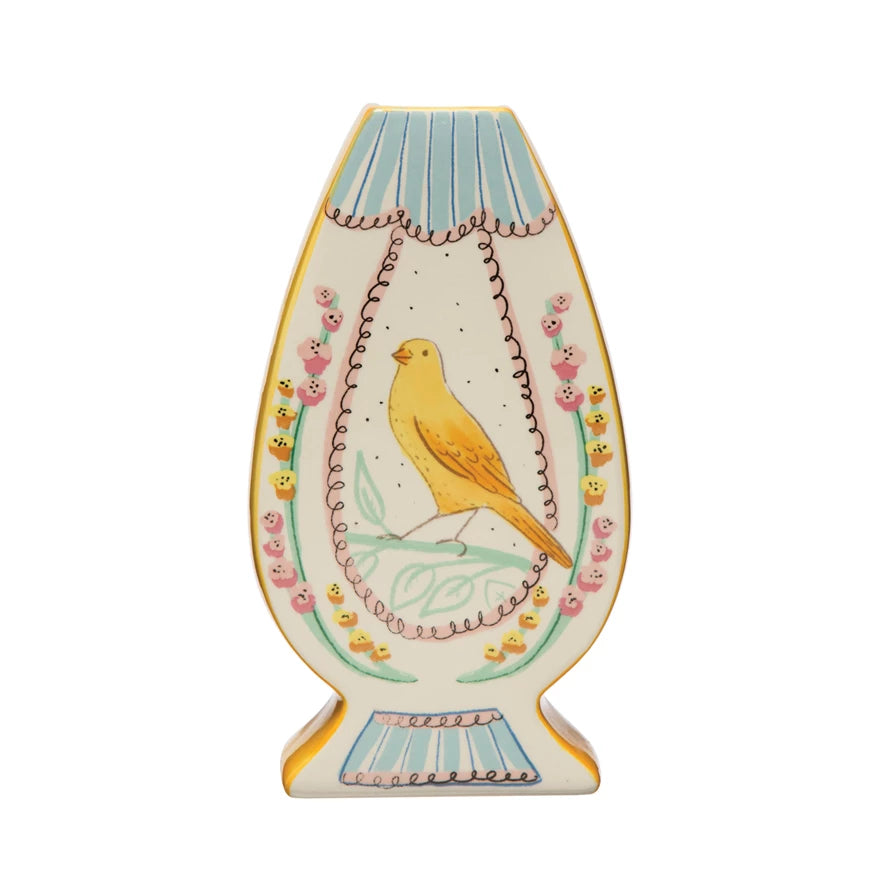 Ceramic Vase with Canary