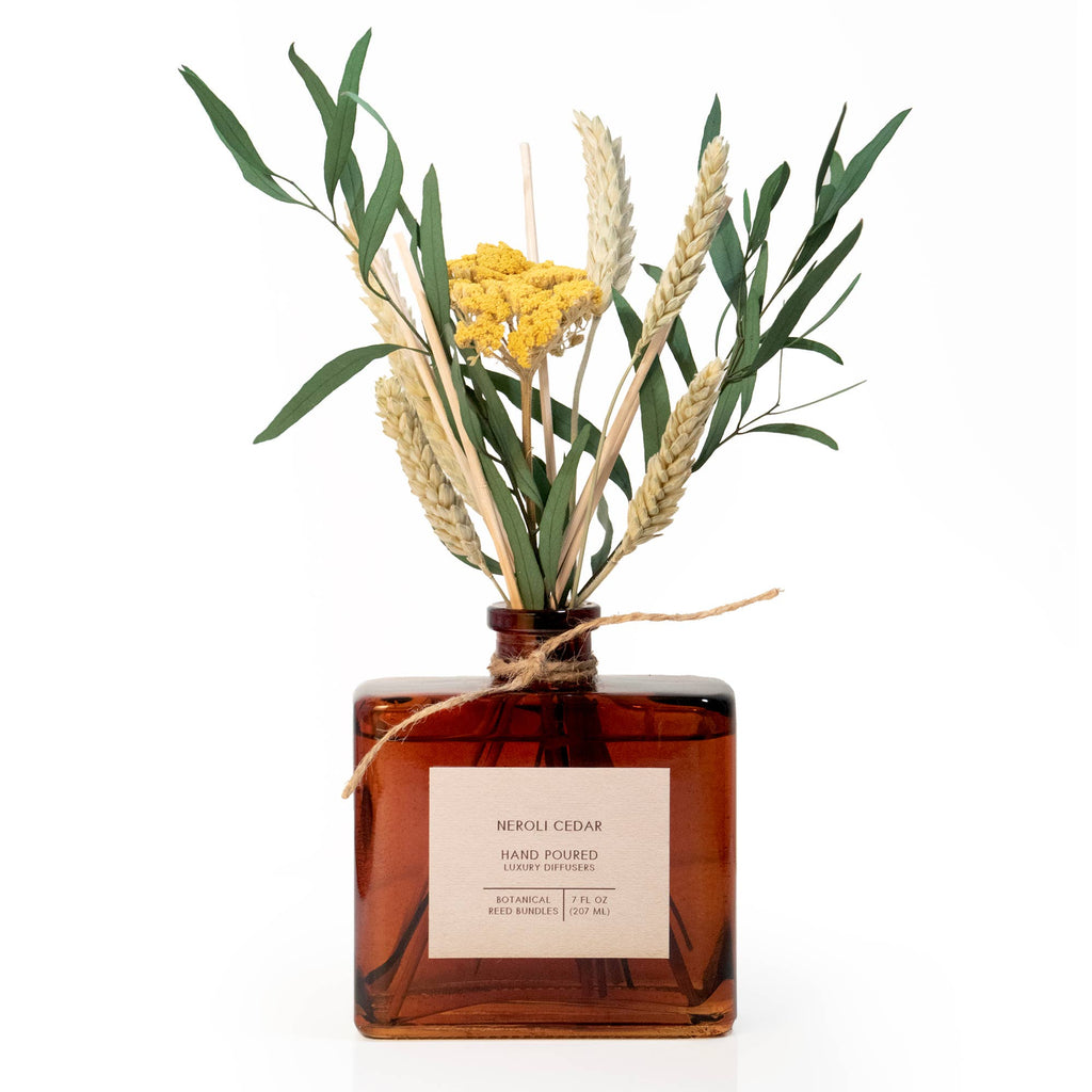 Neroli Cedar Bouquet Reed Bundle Fragrance Diffuser with dried floral stems