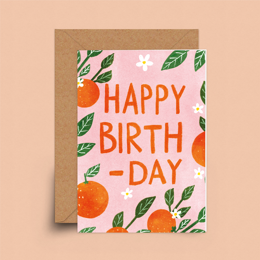 Happy Birthday Orange Card
